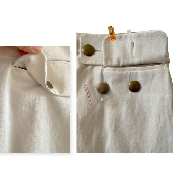 Chloe SS06 Linen Cotton Skirt Naturel FR40 Made in France - Picture 10 of 12